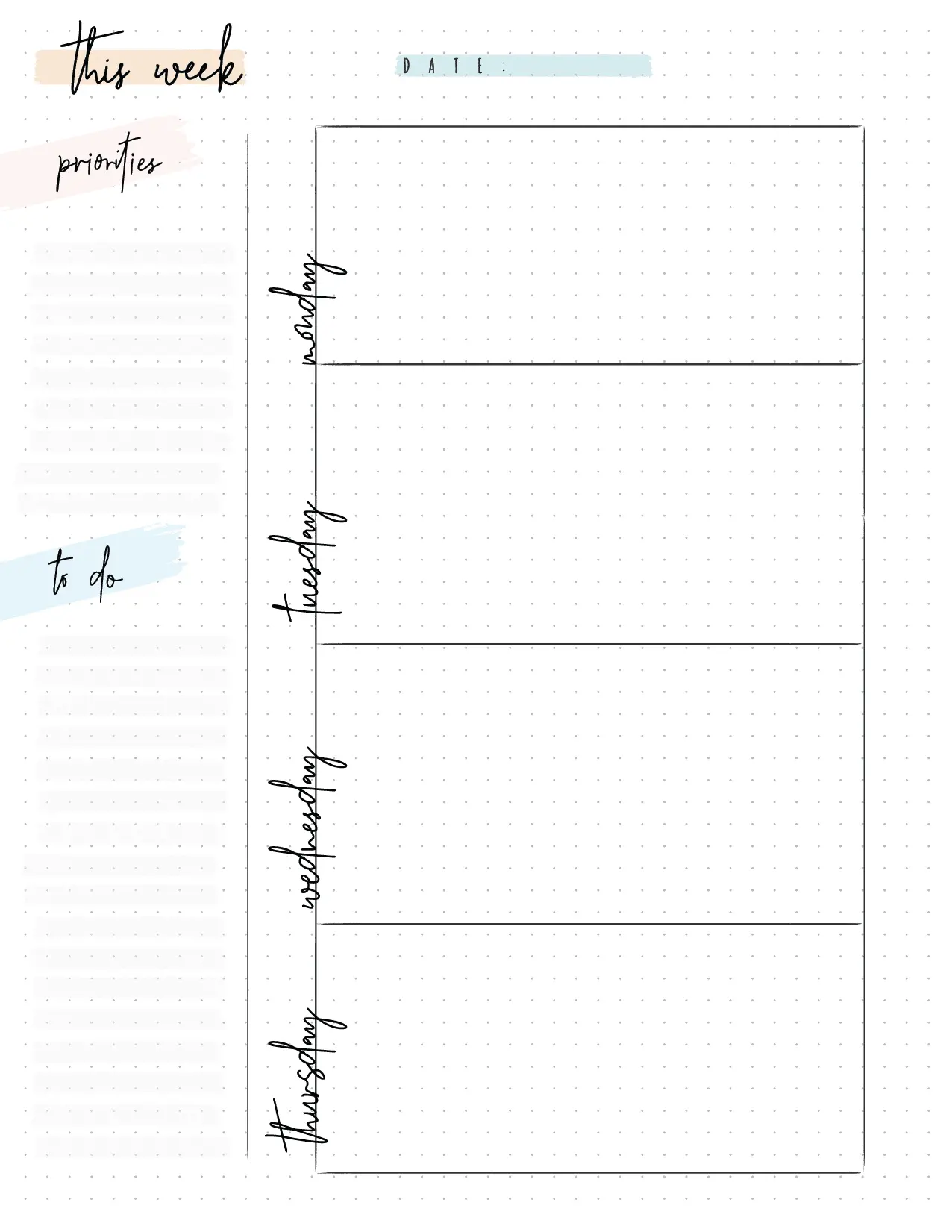 Bullet Journal Weekly Planner Pages-01