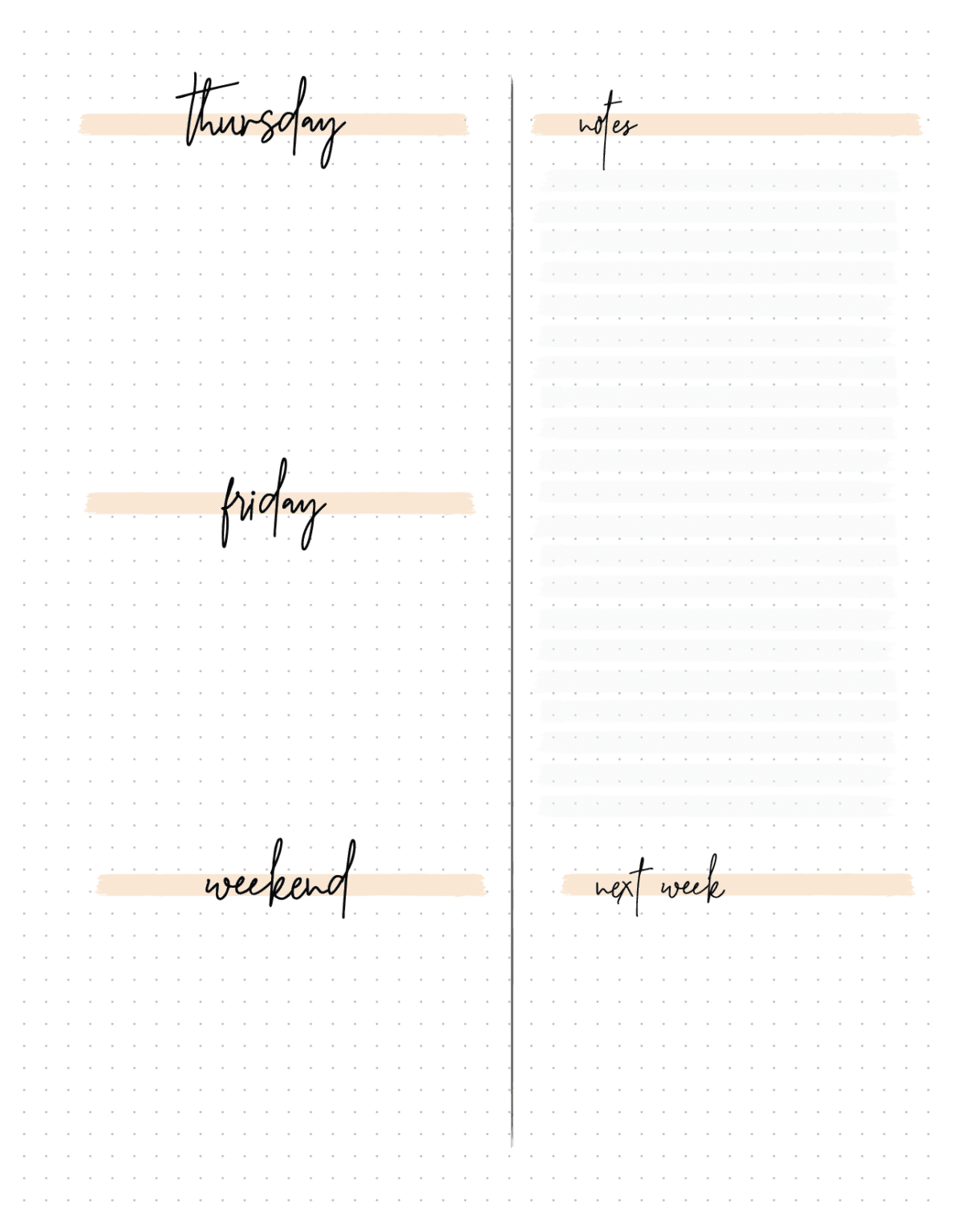 Free Bullet Journal Weekly Planner Template - Bullet Journal Ideas