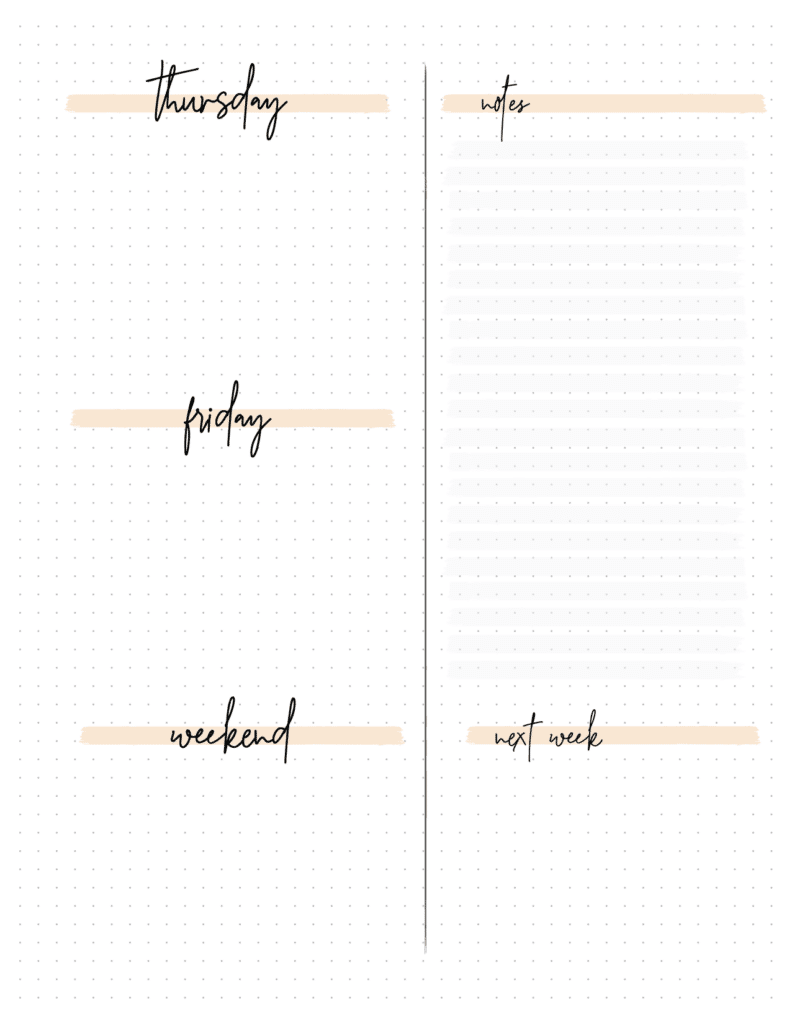 Free Bullet Journal Weekly Planner Template - Bullet Journal Ideas