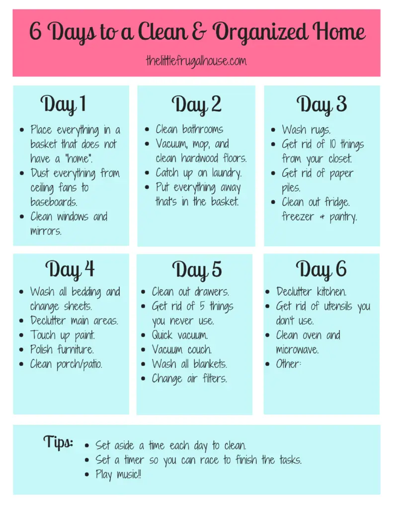 Home Cleaning Schedule