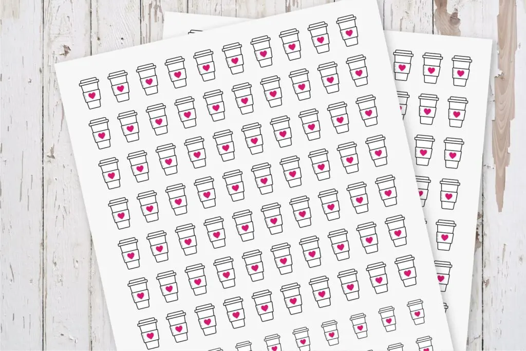 Coffee Cup Planner Stickers