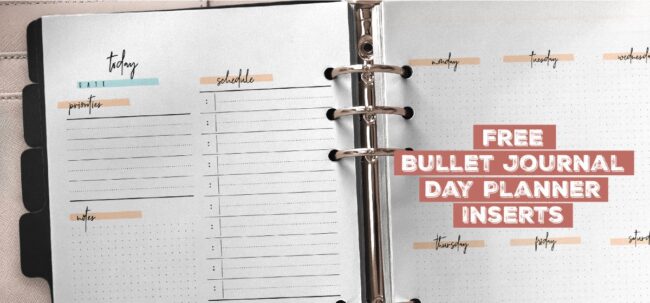 Free Bullet Journal Planner Insert Printable