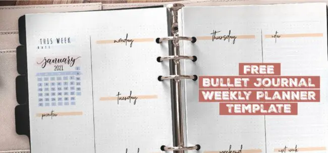 Free Bullet Journal Weekly Planner Template Printable
