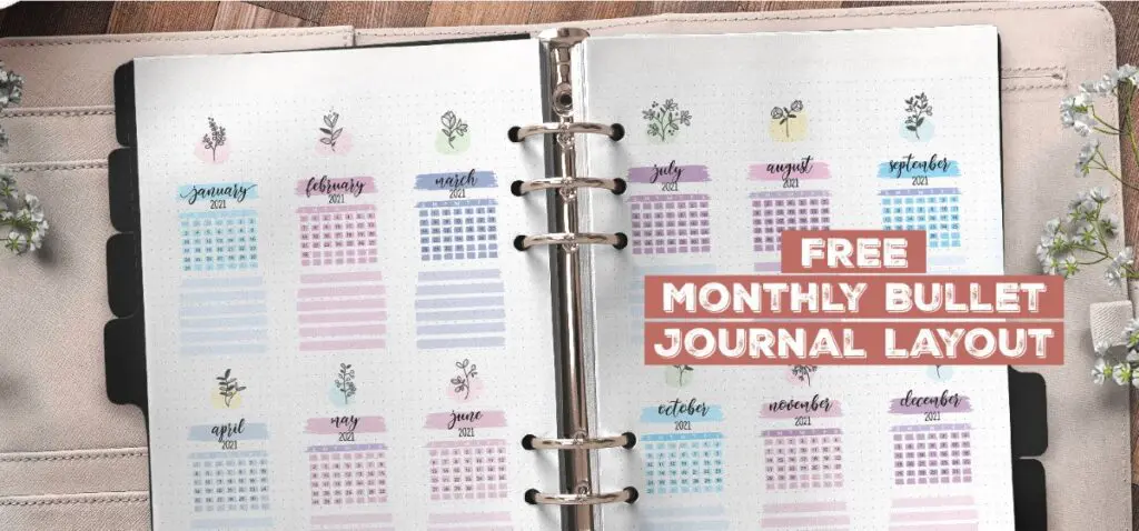Free Monthly Bullet Journal Layout