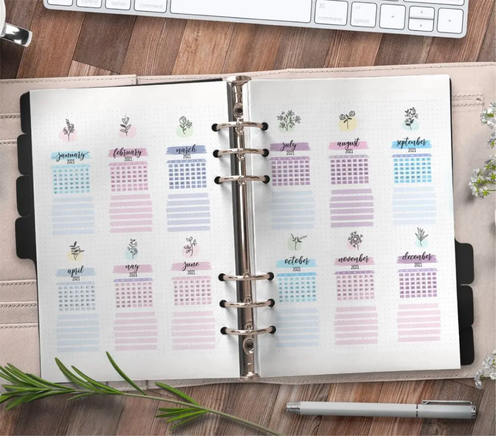 Free Monthly Bullet Journal Layout Printable