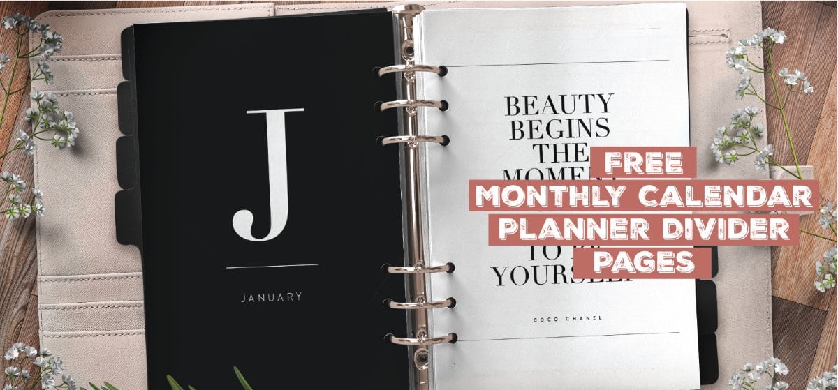 Free Monthly Calendar Planner Divider Pages - Free Printable Planner