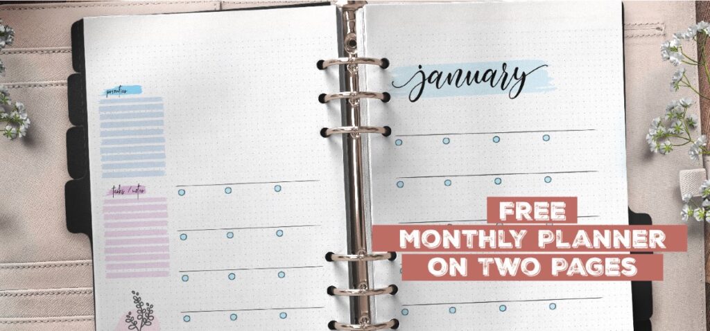 Free Monthly Planner On Two Pages