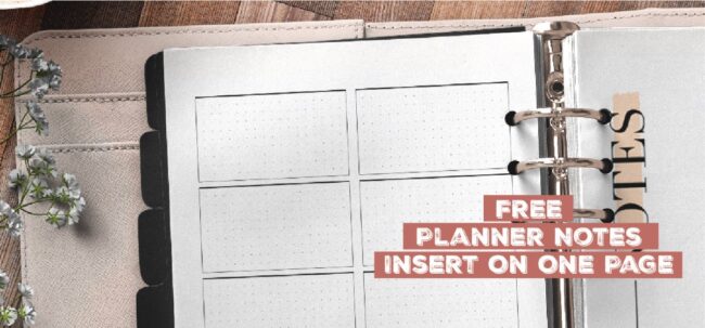 Free Planner Notes Insert On One Page