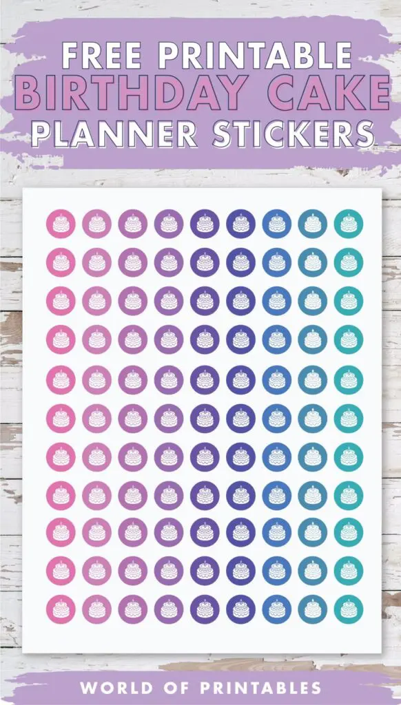 Free Printable Birthday Cake Planner Stickers