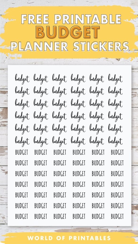 Free Printable Budget Planner Stickers