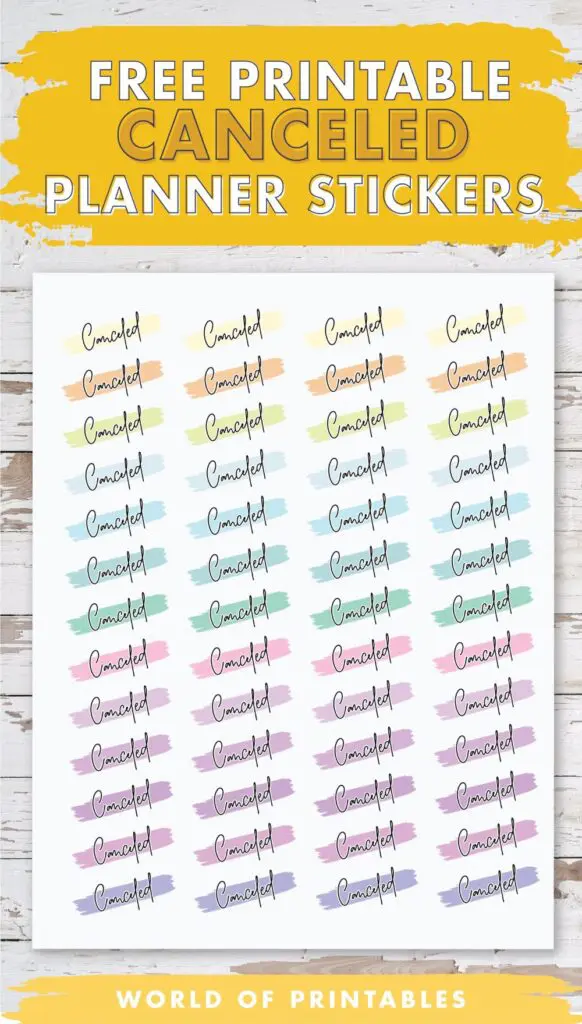 Free Printable Canceled Planner Stickers