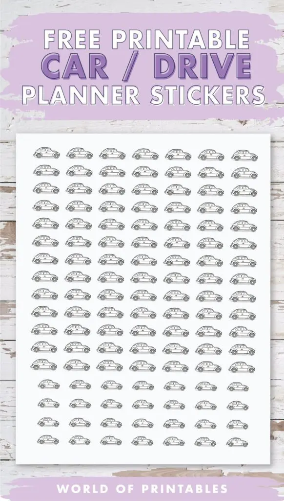 Free Printable Car Drive Planner Stickers