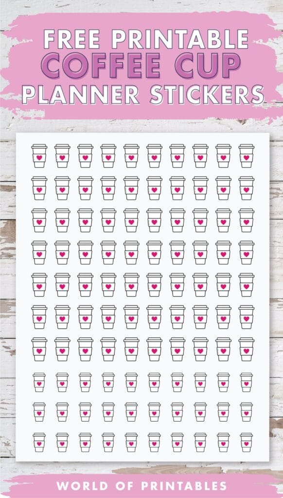 Free Printable Coffee Cup Planner Stickers