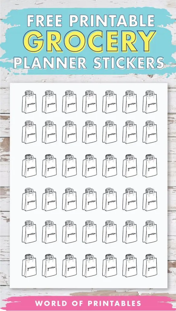 Free Printable Grocery Planner Stickers