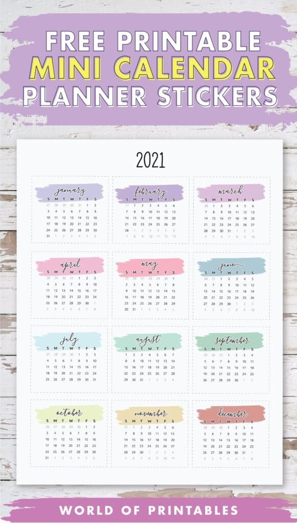 Free Printable Mini Calendar Planner Stickers-2