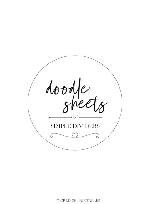 Free Printable Simple Dividers Bullet Journal Doodle Sheet - Cover