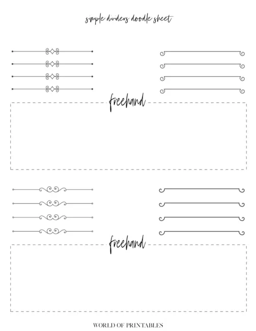 Free Printable Simple Dividers Bullet Journal Doodle Sheet - page 4