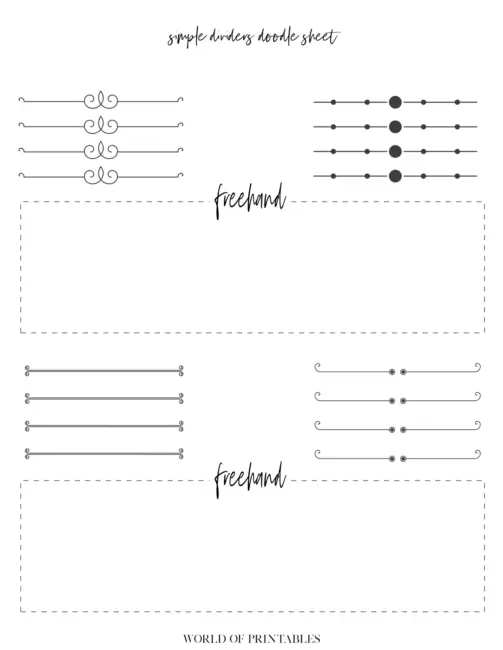 Free Printable Simple Dividers Bullet Journal Doodle Sheet - page 5