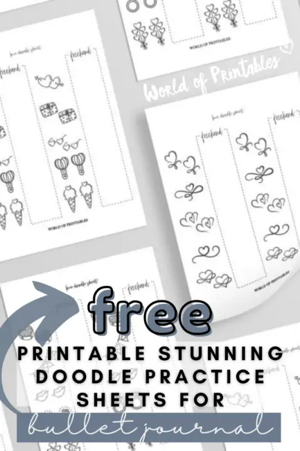 Free Printable Stunning Doodle Practice Sheets For Bullet Journal