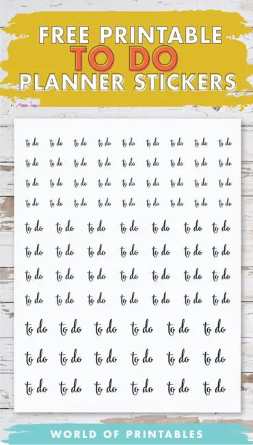 Free Printable To Do Planner Stickers