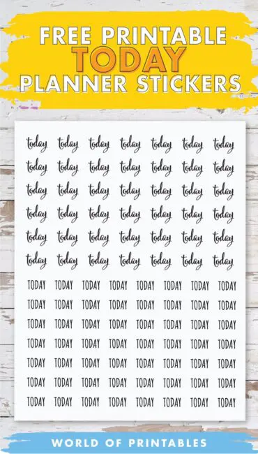 Free Printable Today Planner Stickers