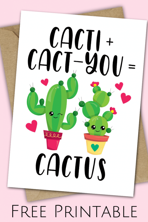 Cactus Valentine’s Day Printable