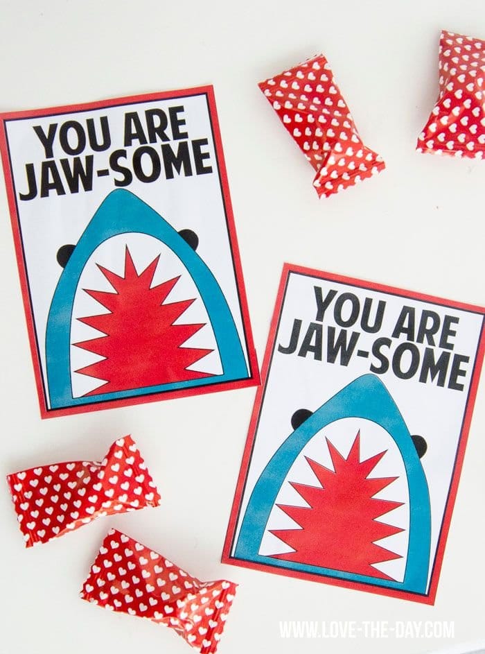 Boys Shark Valentines printable