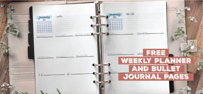 Free Weekly Planner And Bullet Journal Pages