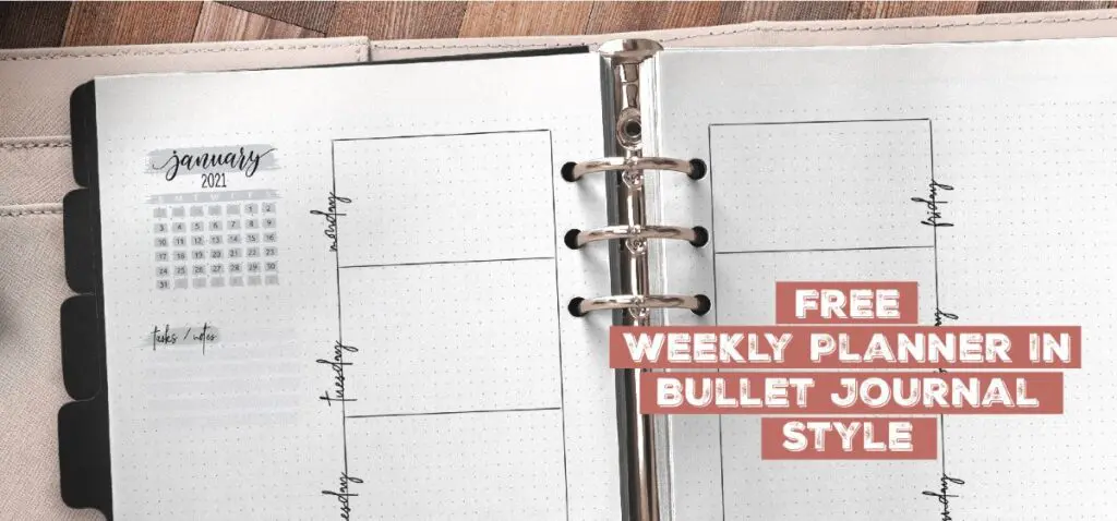 Free Weekly Planner In Bullet Journal Style