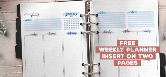 Free Weekly Planner Insert On Two Pages