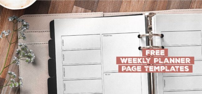Free Weekly Planner Page Templates
