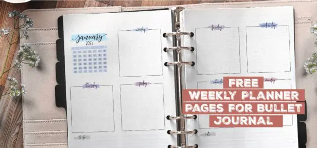 Free Weekly Planner Pages For Bullet Journal
