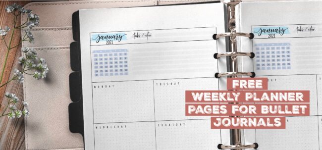 Free Weekly Planner Pages For Bullet Journals