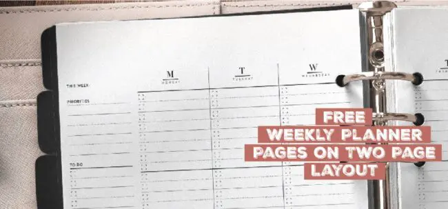 Free Weekly Planner Pages On Two Page Layout