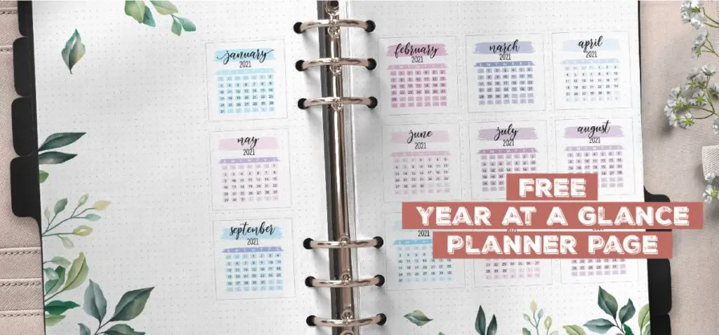 Free Yearly Planner Insert On Two Pages