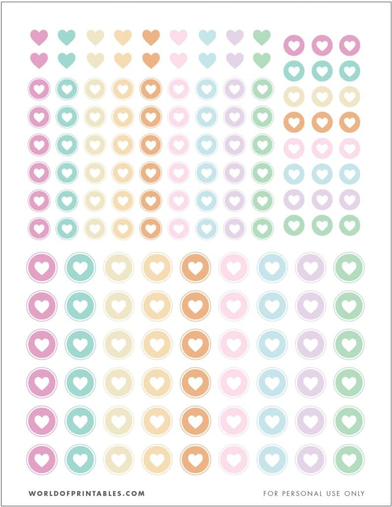 free printable heart planner stickers world of printables