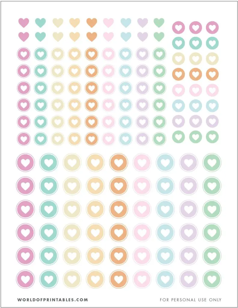 Heart Printable Planner Stickers 1