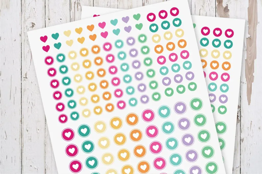 Hearts Planner Stickers