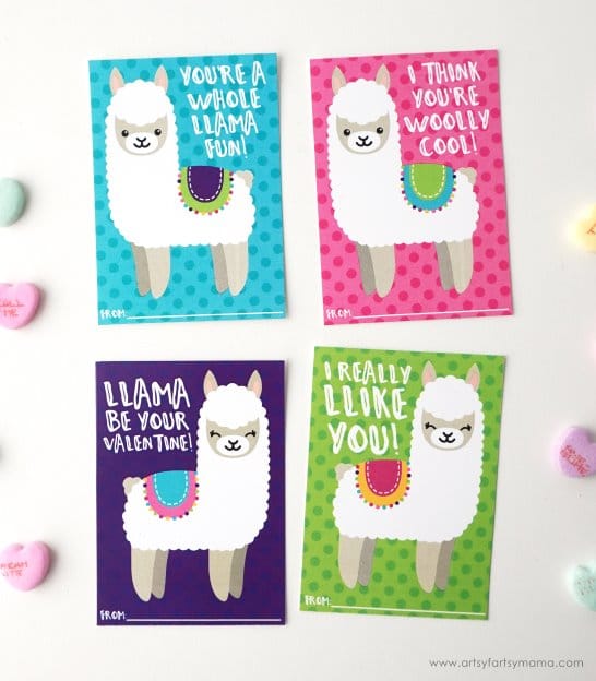 Free Printable Llama Valentines