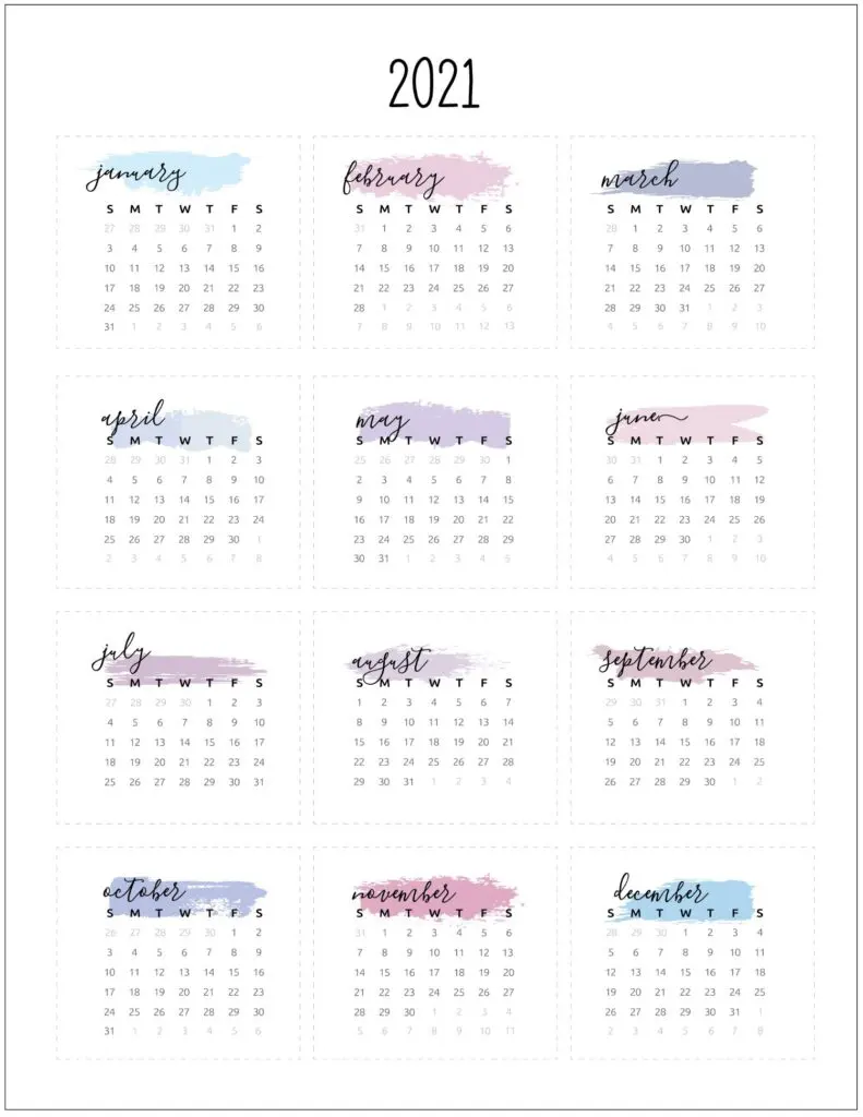 Mini Calendar Printable Planner Stickers 1
