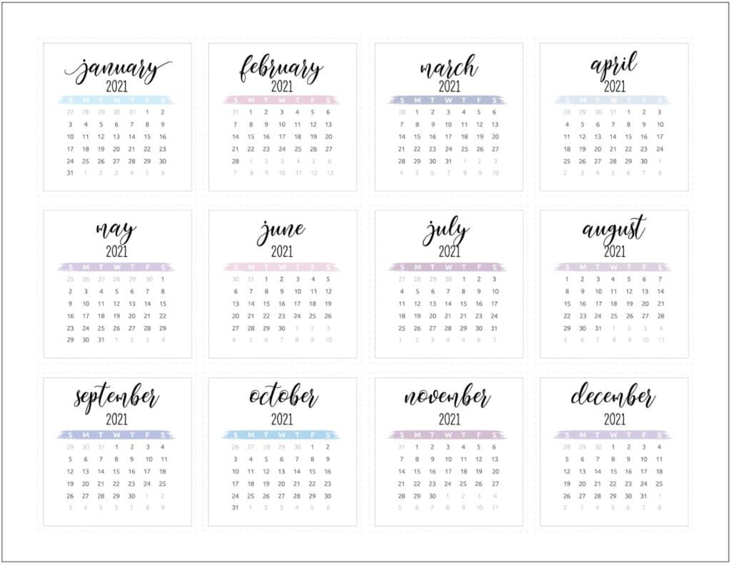 Paper Party Supplies Blank Mini Calendar Stickers for Planners and