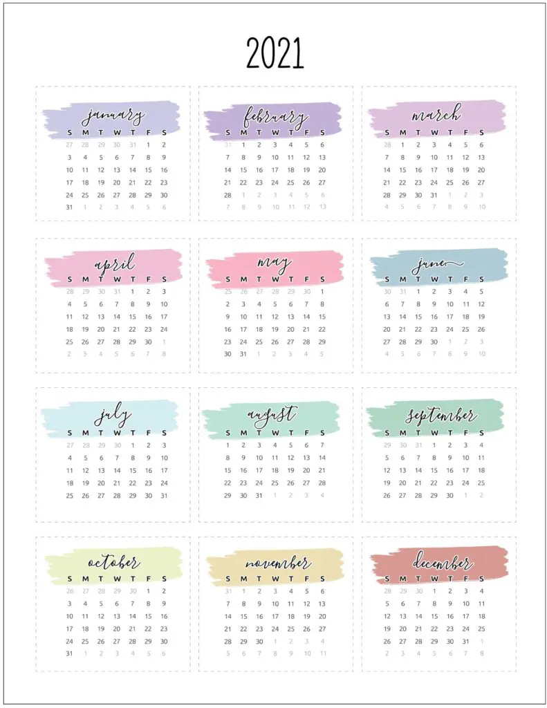 Mini Calendar Printable Planner Stickers 3