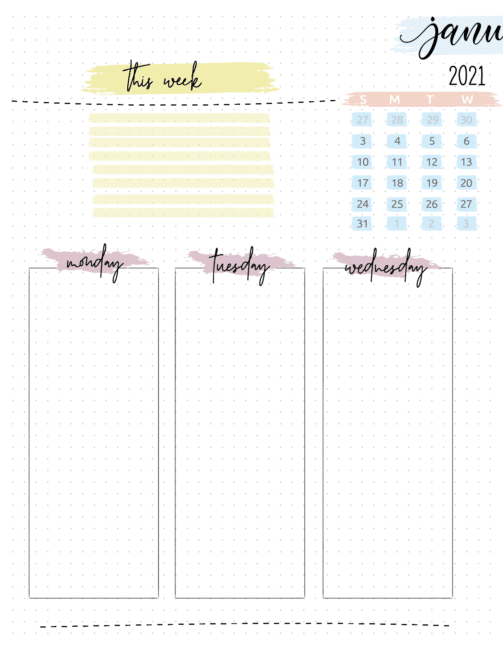 Free Monthly Bullet Journal Layout Pages - Free Printable Planners