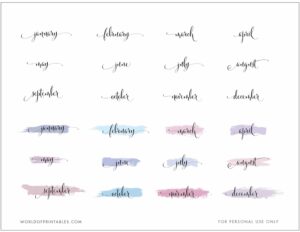 Free Printable Monthly Header Planner Stickers - World of Printables