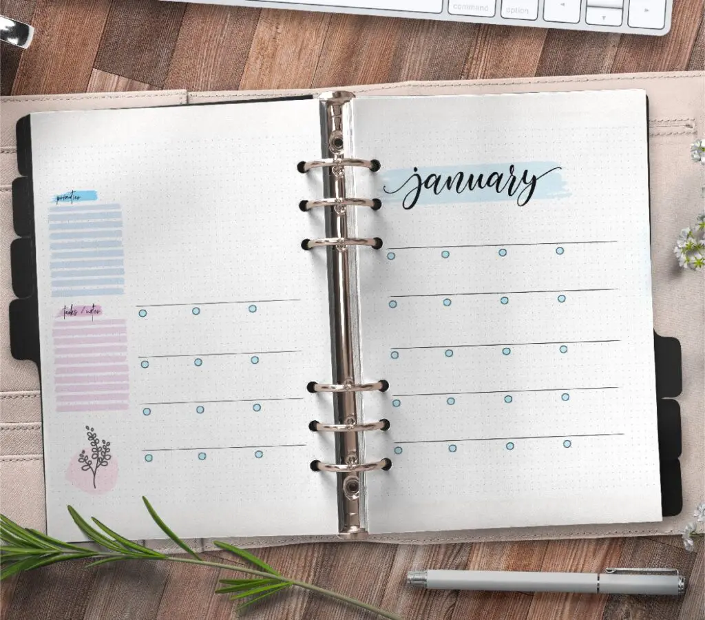 Monthly Planner On Two Pages Free Printable 3