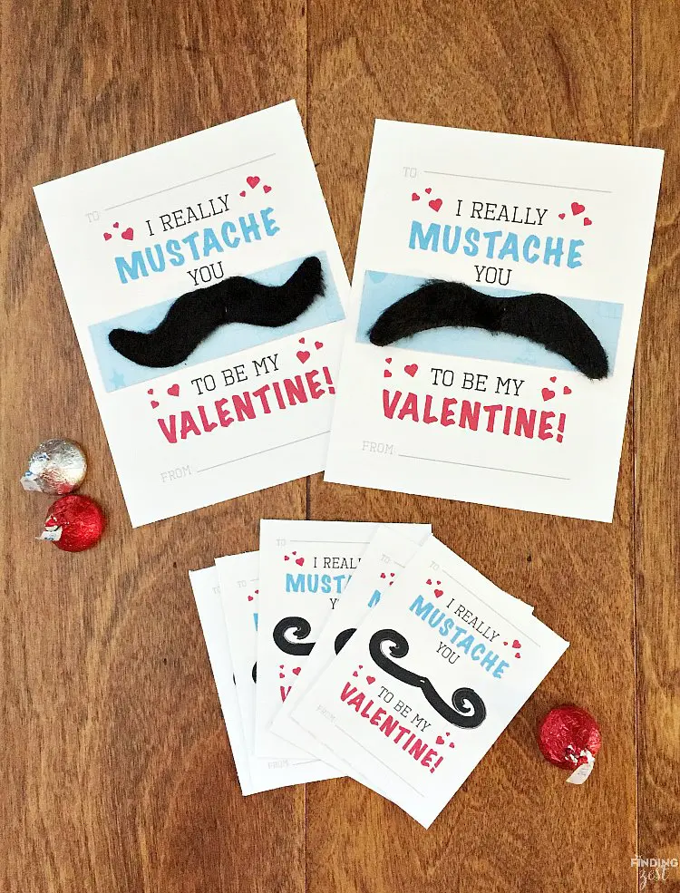 Mustache Valentine Cards Free Printable