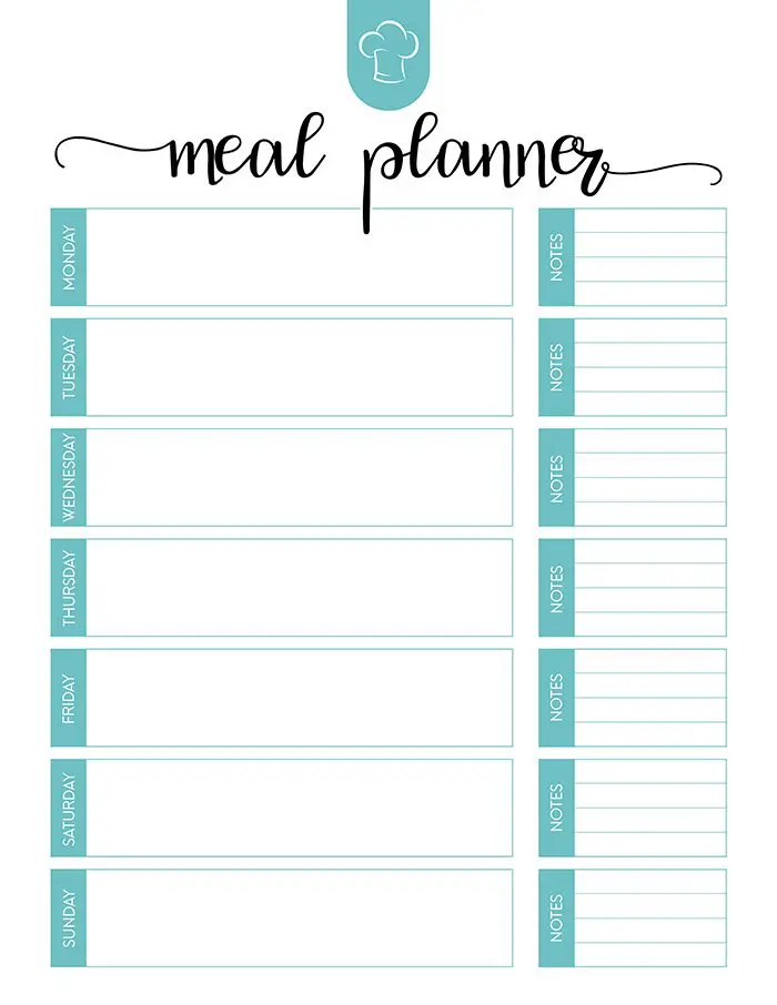 meal planner template