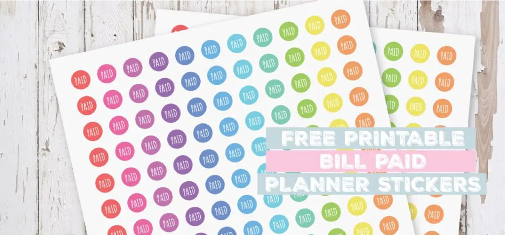 Printable Bill Paid Planner Stickers