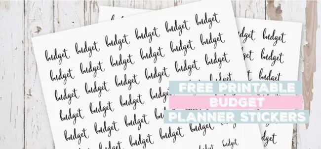 Printable Budget Planner Stickers