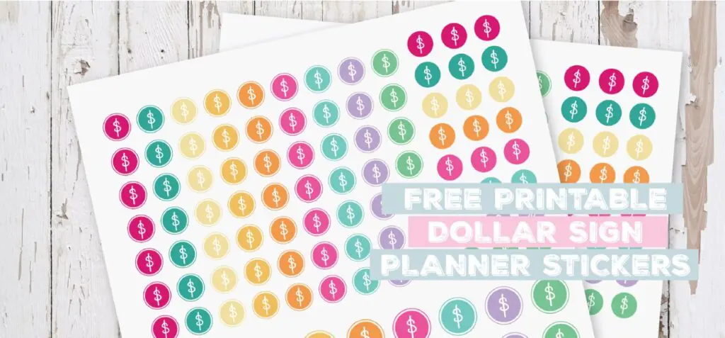 Printable Dollar Sign Planner Stickers